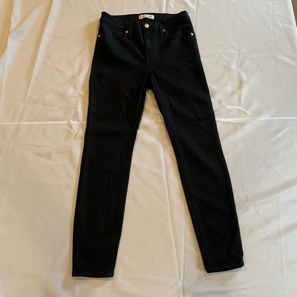 Madewell 9" High Rise Skinny Jeans Black Sz 37 J6547 Stretch Tencel Lunar - Picture 1 of 5
